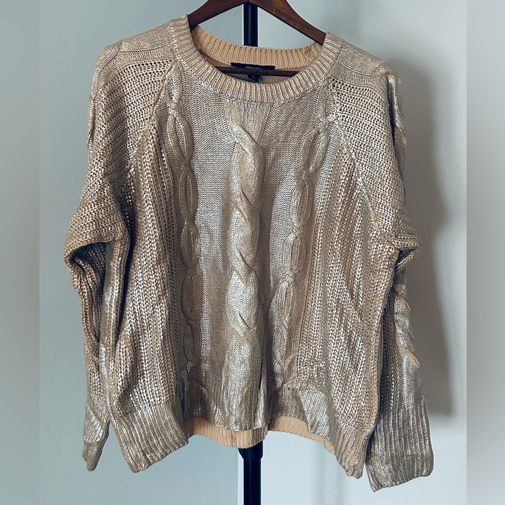 Simply Vera Vera Wang Metallic Cable Knit Sweater